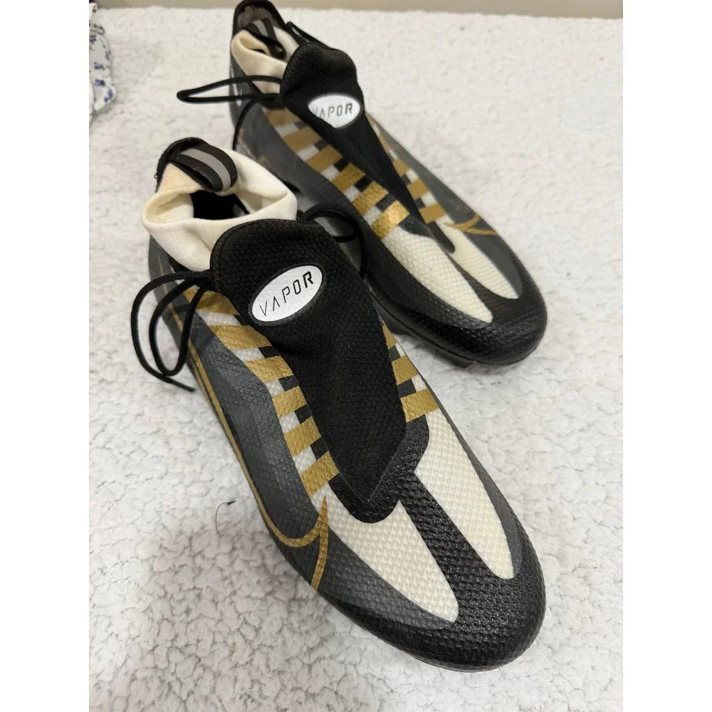 Nike Vapor Edge Pro 360 Womens 9.5 Black Metallic Gold Football Cleats Athletic